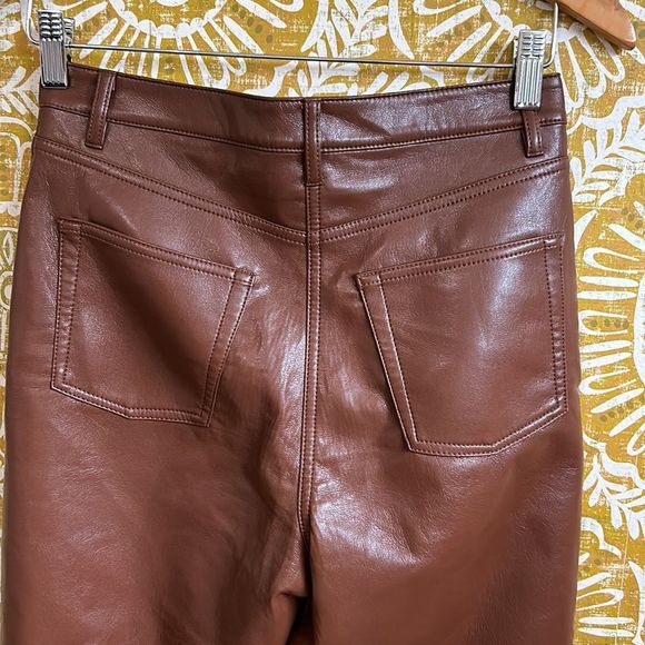 Wilfred Aritzia The Melina High Waisted Vegan Leather Pants in Cognac size 4 - Picture 10 of 12